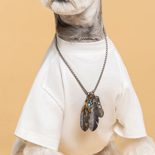 KFX-2393661 Cute Reflective Bear Summer Dog T-Shirt - Casual Cotton Outfit in Black and White, Sizes S to XXL