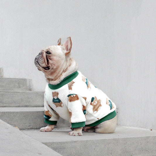 KFX-2393917 Cozy Coral Fleece Dog Pajamas for Winter - Multiple Sizes Available