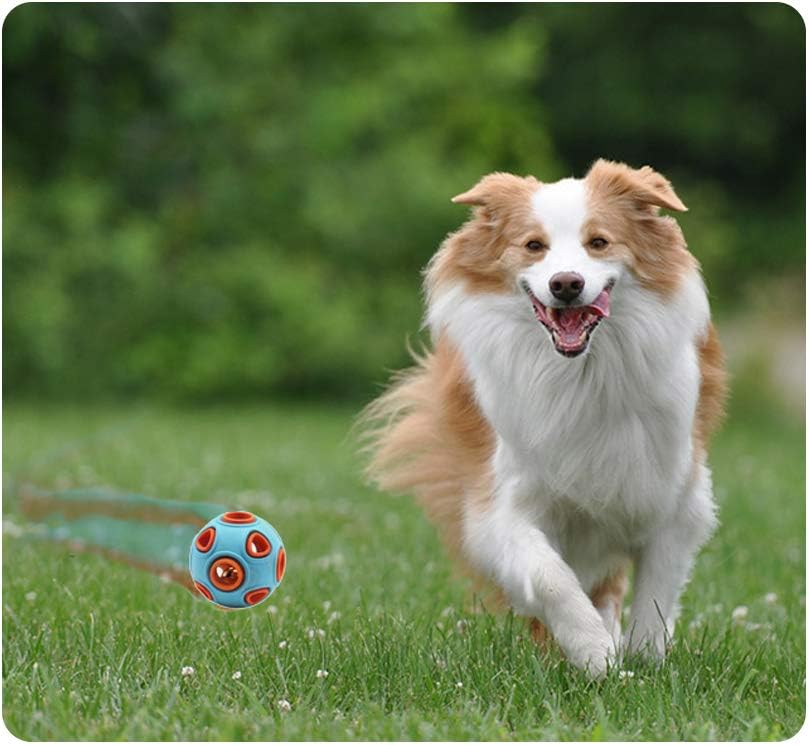 KFX-2394557 Interactive Dog Ball Toy with Ring Bell and Squeak for Pet Exercise and IQ Development