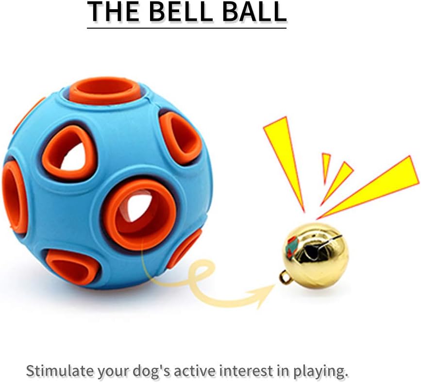 KFX-2394557 Interactive Dog Ball Toy with Ring Bell and Squeak for Pet Exercise and IQ Development