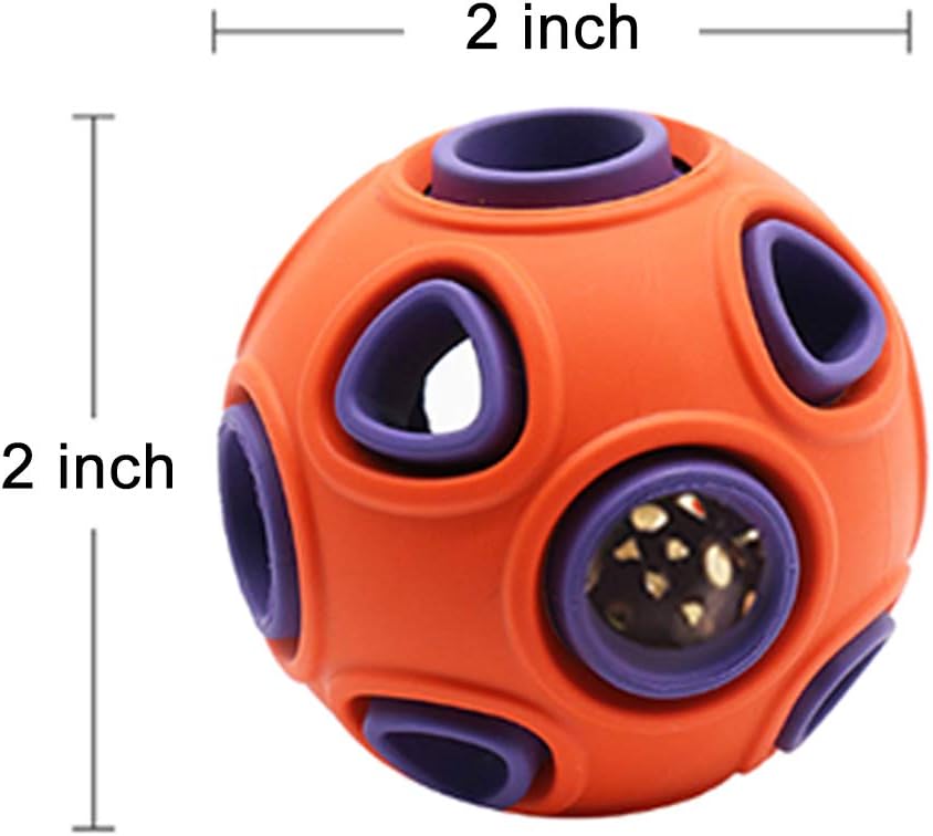 KFX-2394557 Interactive Dog Ball Toy with Ring Bell and Squeak for Pet Exercise and IQ Development