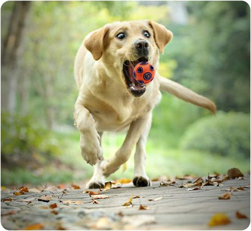 KFX-2394557 Interactive Dog Ball Toy with Ring Bell and Squeak for Pet Exercise and IQ Development