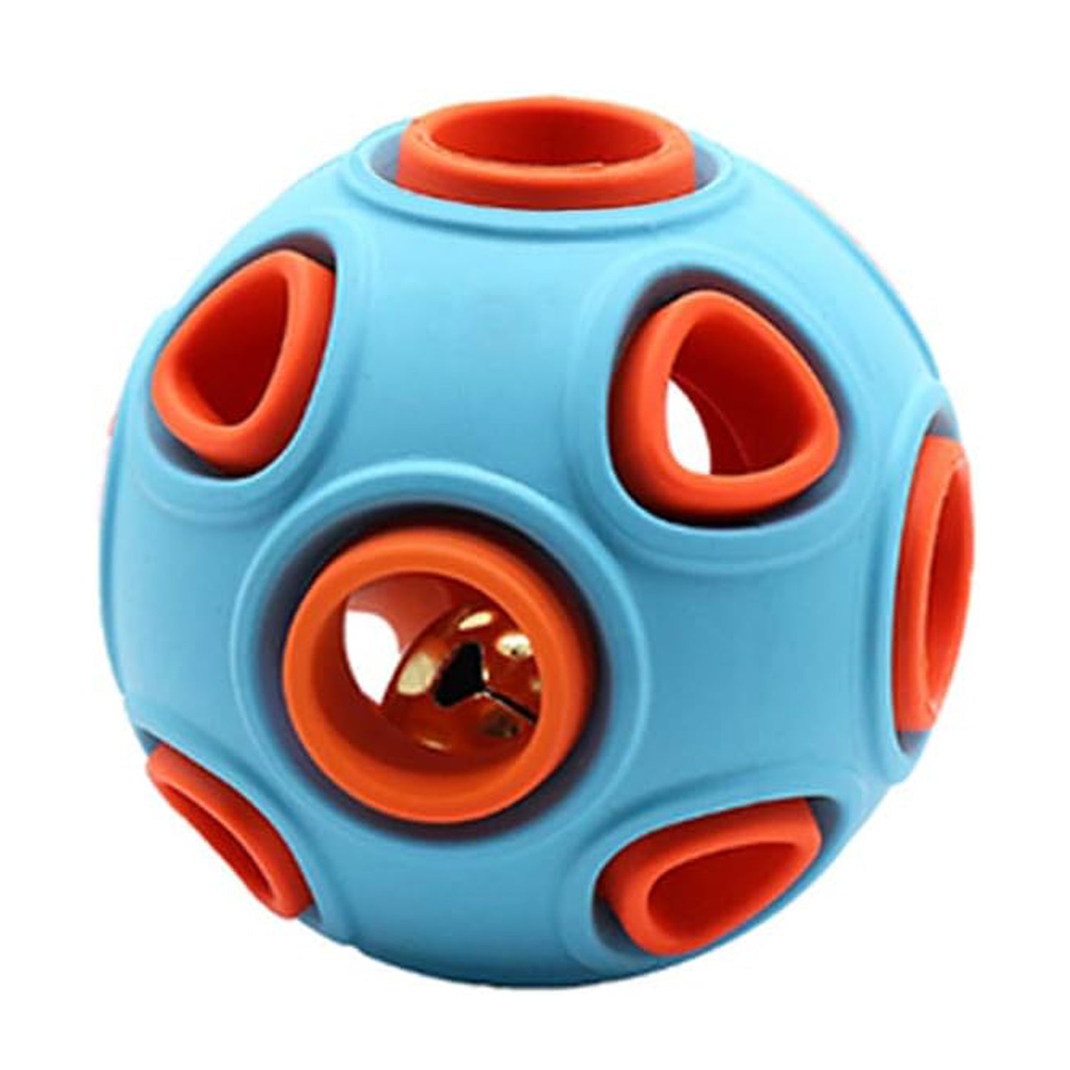 KFX-2394557 Interactive Dog Ball Toy with Ring Bell and Squeak for Pet Exercise and IQ Development