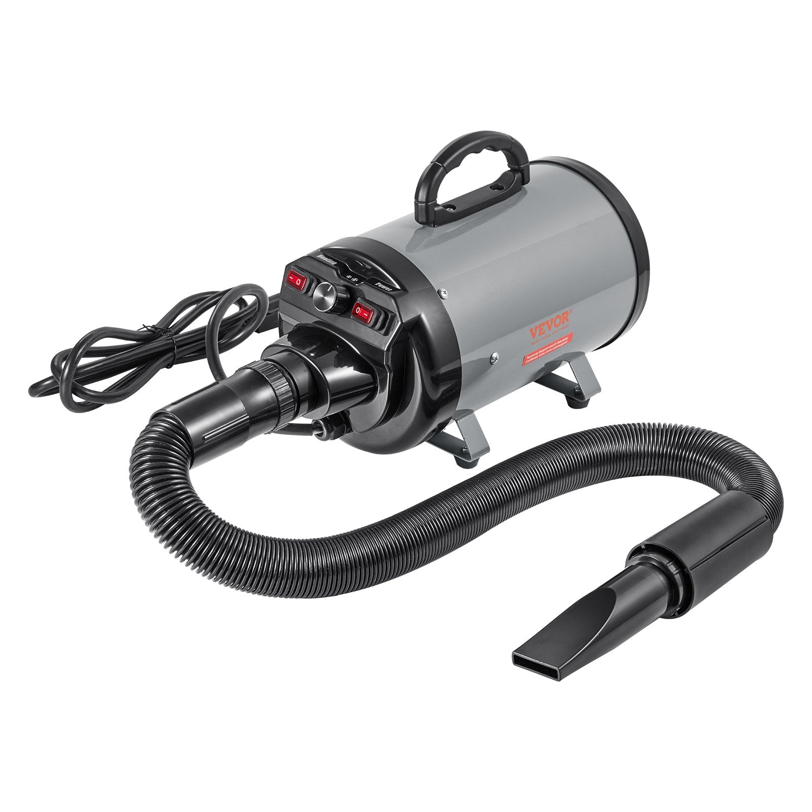 KFX-2394941 2800W Pet Grooming Dryer with Adjustable Speed, Temperature Control, Nozzles, and Extendable Hose