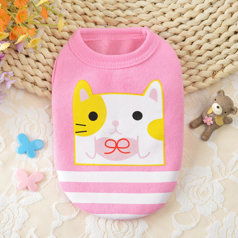 KFX-2395453 Fleece Cartoon Milk Vest for Dogs and Cats - Autumn and Winter Wear