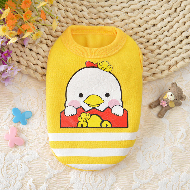 KFX-2395453 Fleece Cartoon Milk Vest for Dogs and Cats - Autumn and Winter Wear