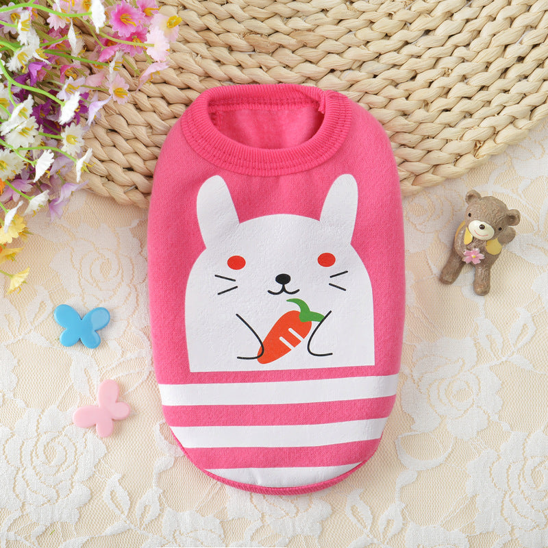 KFX-2395453 Fleece Cartoon Milk Vest for Dogs and Cats - Autumn and Winter Wear