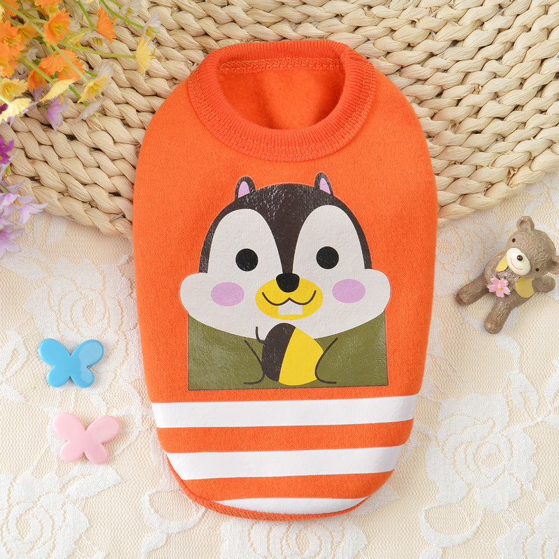 KFX-2395453 Fleece Cartoon Milk Vest for Dogs and Cats - Autumn and Winter Wear