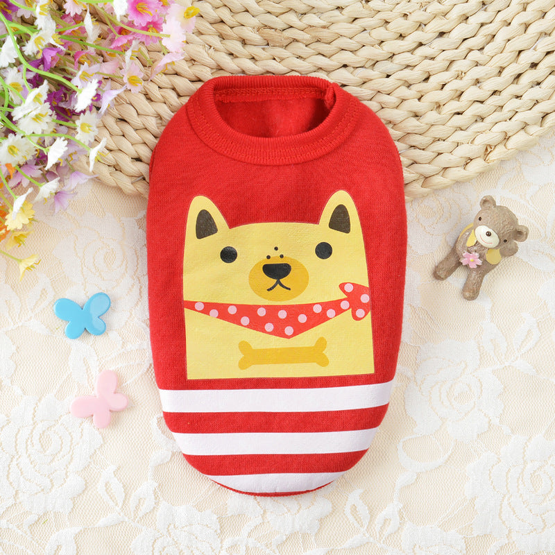 KFX-2395453 Fleece Cartoon Milk Vest for Dogs and Cats - Autumn and Winter Wear