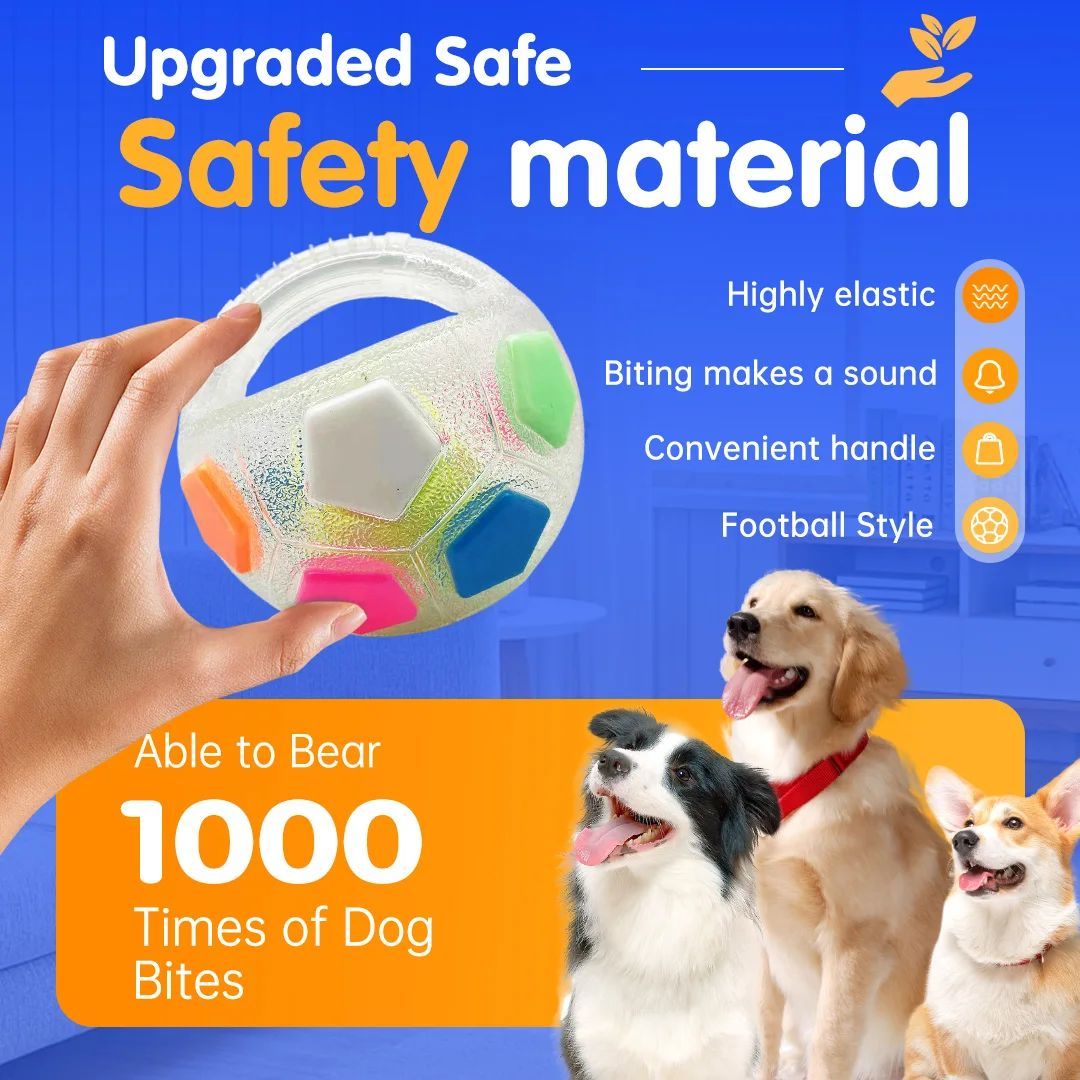 KFX-2395709 Durable Football Tennis Ball Shaped Dog Toy for Outdoor Training and Teething Relief