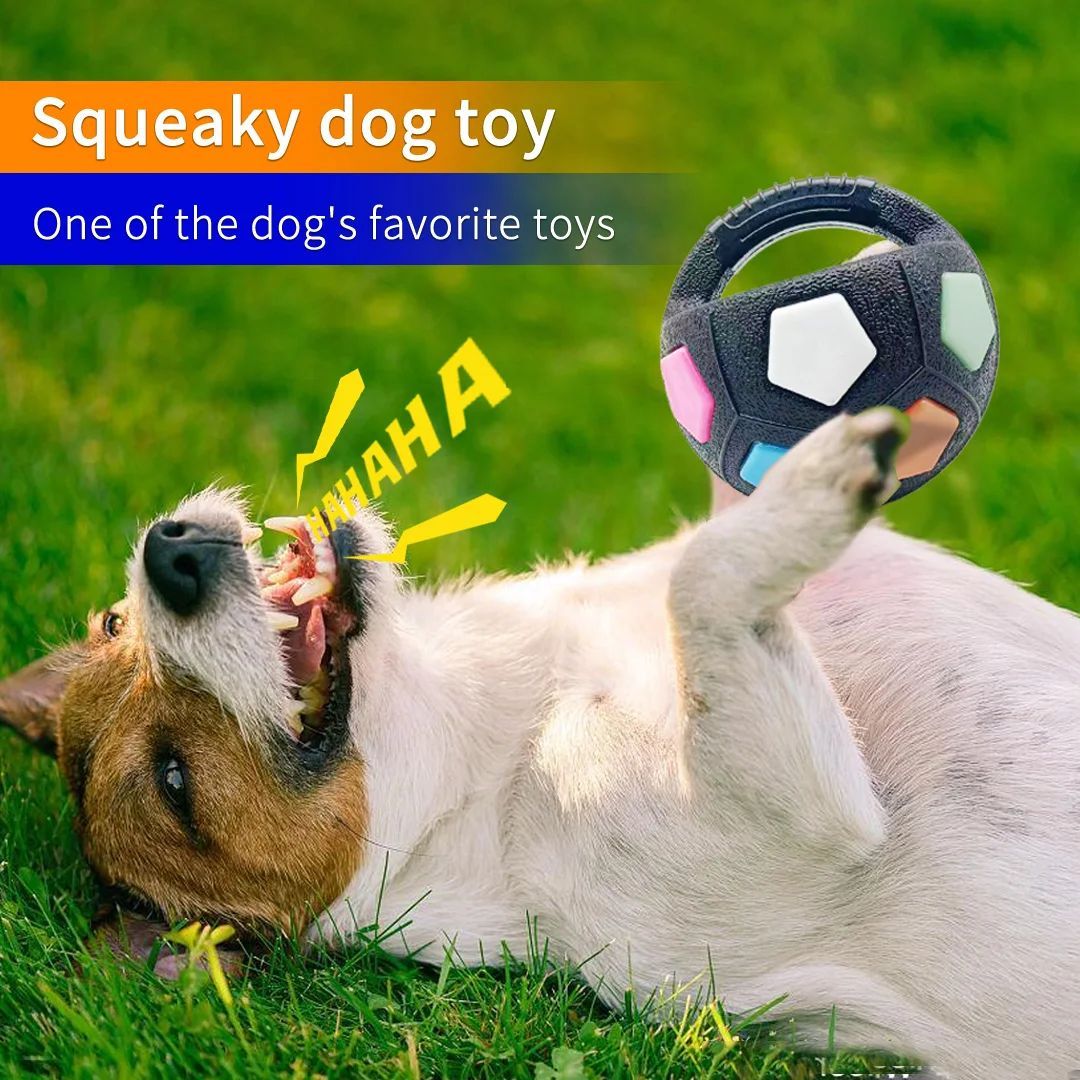 KFX-2395709 Durable Football Tennis Ball Shaped Dog Toy for Outdoor Training and Teething Relief