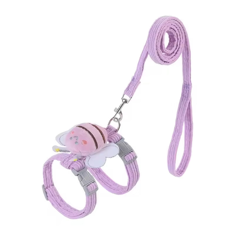 KFX-2396861 Adjustable Pet Harness Vest with Wing Decoration for Cats and Small Dogs, Comfortable and Durable Polyester Design