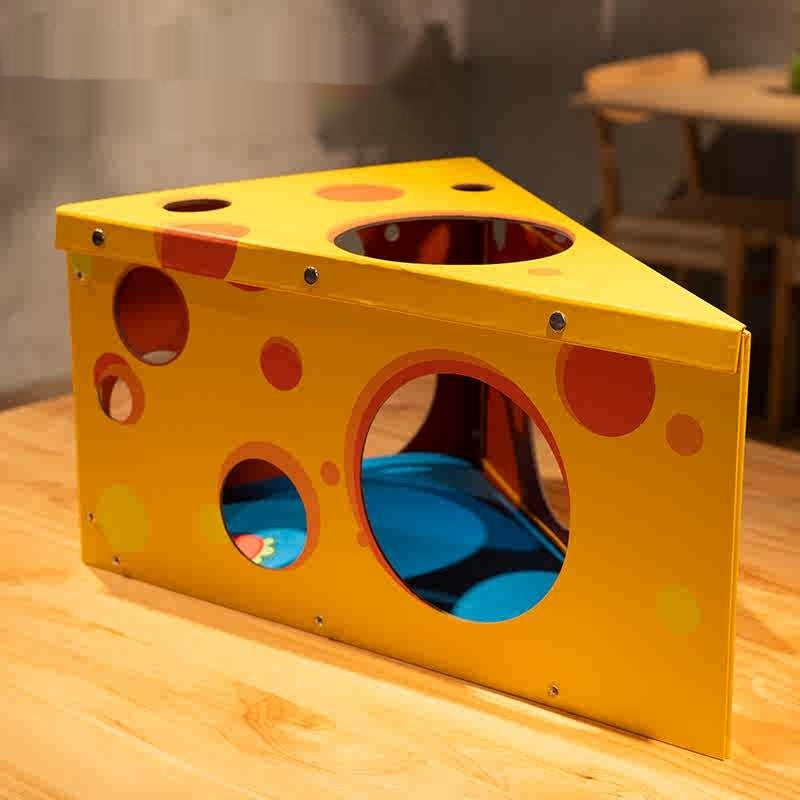 KFX-2397117 Cheese-Themed Cardboard Cat Scratch Board Nest for Feline Relaxation
