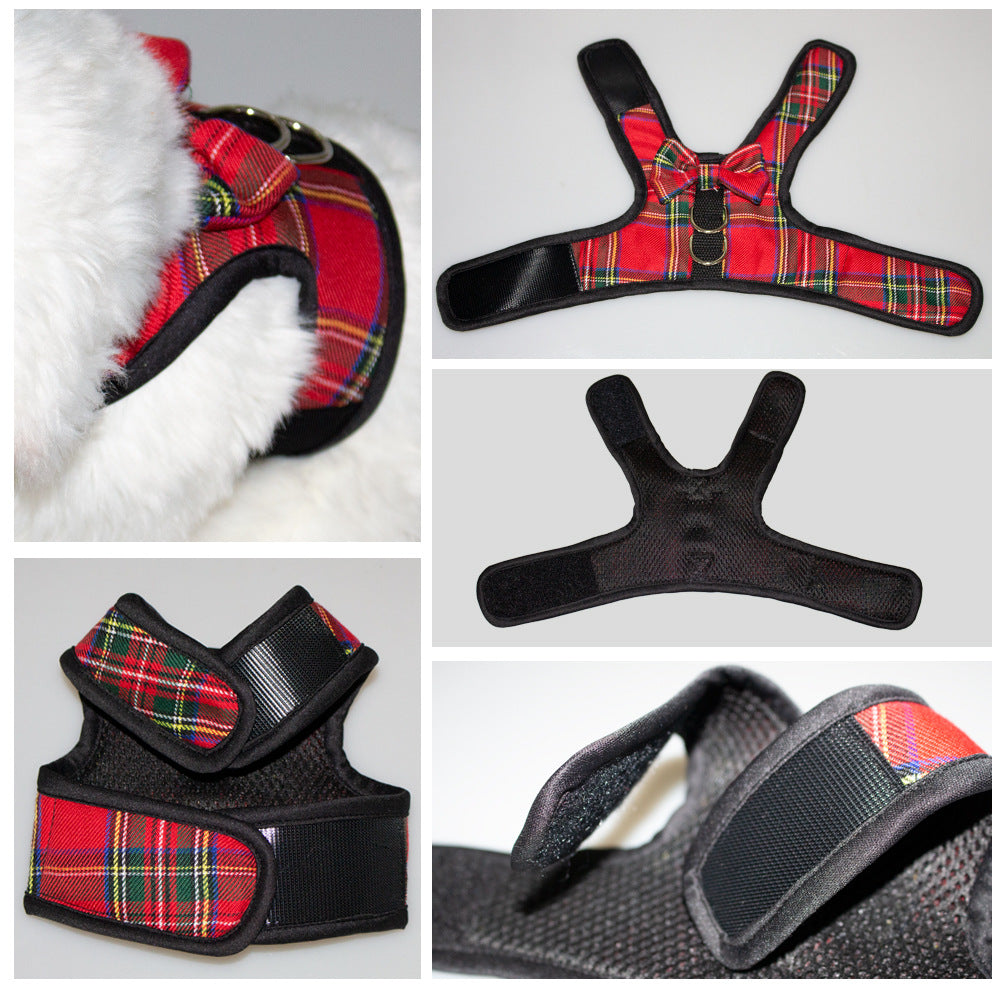 KFX-2397629 Plaid Dog Vest - Breathable Velcro Design for Small to Large Breeds