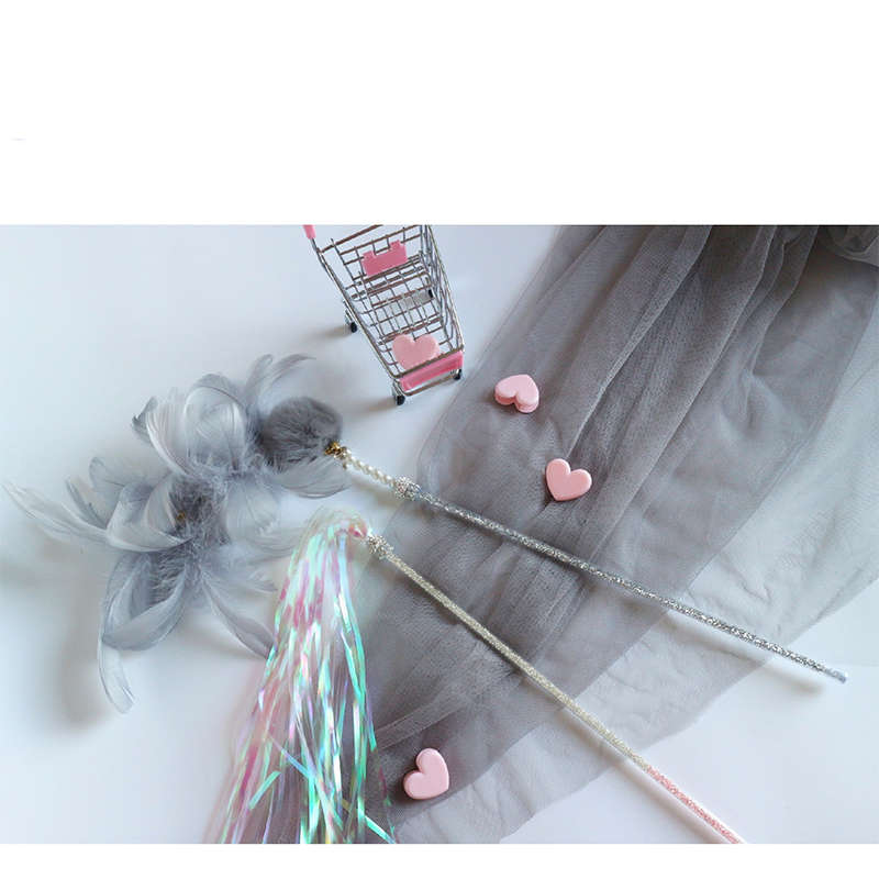 KFX-2397885 Colorful Feather Cat Stick with Hanging Balls for Interactive Play