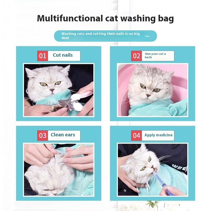 KFX-2398653 Cat Grooming Bag - Upgraded 5th Generation Detachable, Scratch-Resistant Design for Easy Bathing and Grooming