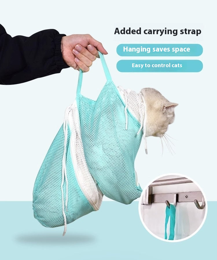 KFX-2398653 Cat Grooming Bag - Upgraded 5th Generation Detachable, Scratch-Resistant Design for Easy Bathing and Grooming