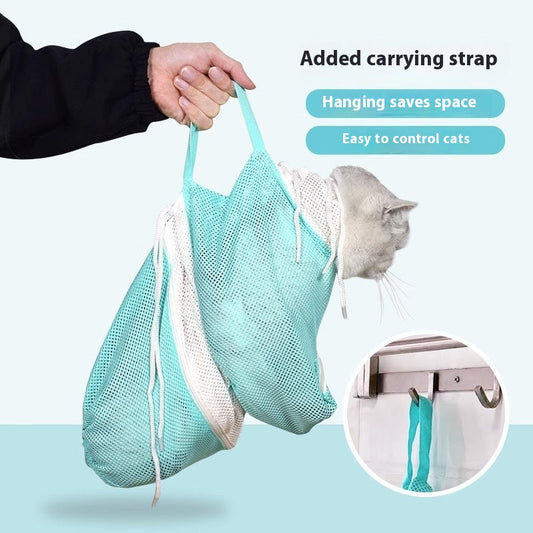KFX-2398653 Cat Grooming Bag - Upgraded 5th Generation Detachable, Scratch-Resistant Design for Easy Bathing and Grooming