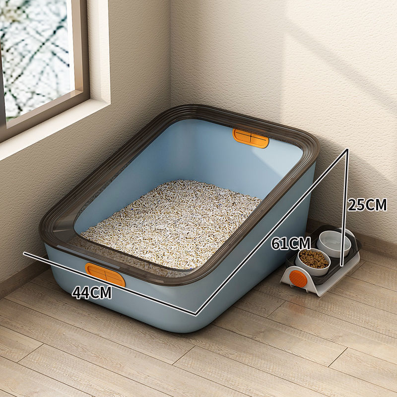 KFX-2399037 Ceramic Cat Bowl with Spill-Proof Design and Dual Bowls, Available in Various Colors
