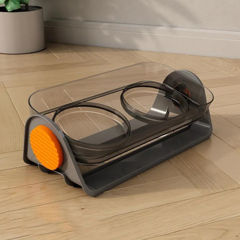 KFX-2399037 Ceramic Cat Bowl with Spill-Proof Design and Dual Bowls, Available in Various Colors