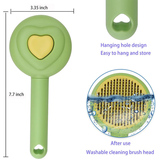 KFX-2400317 Pet Hair Removal Comb for Cats and Dogs with One-Click Release Feature