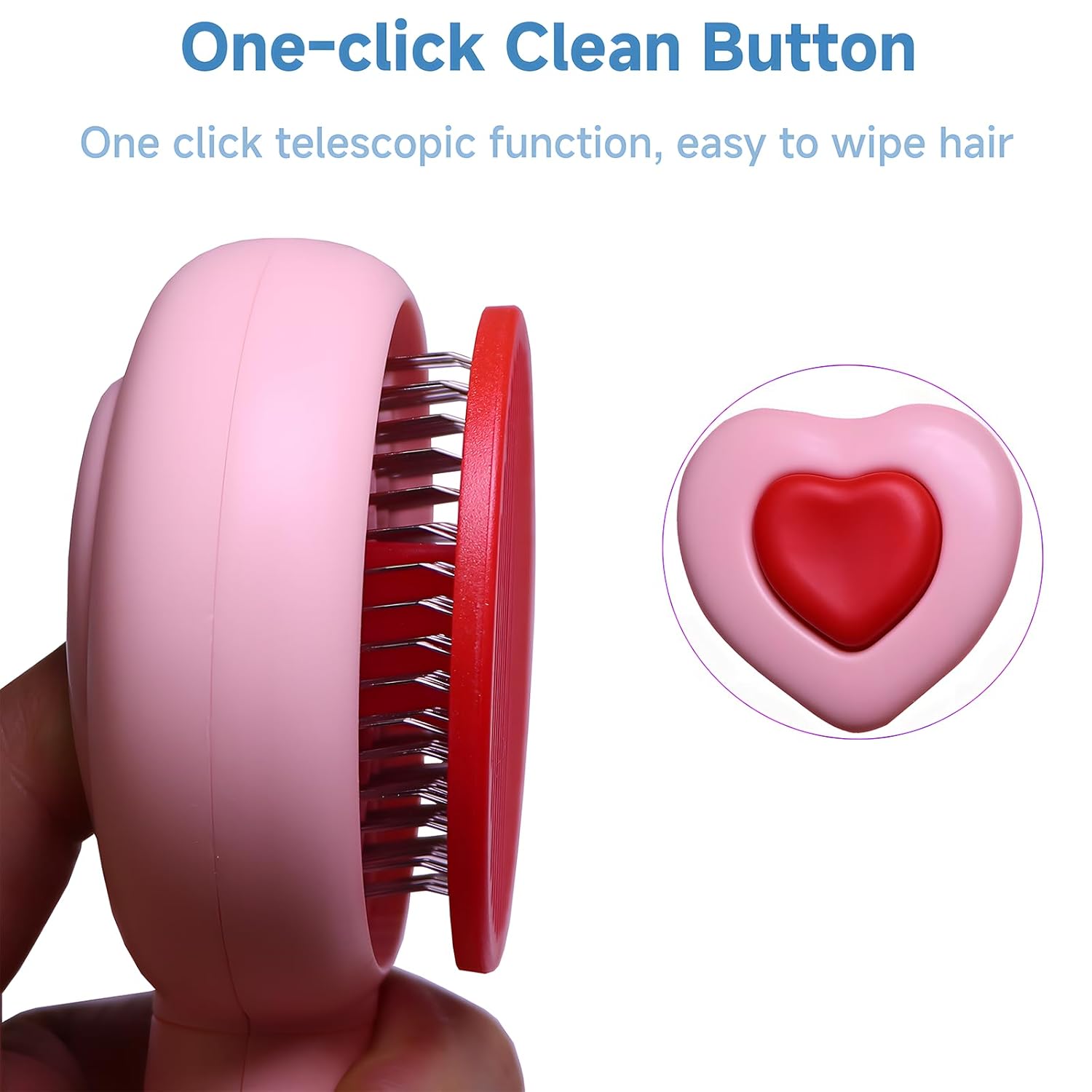 KFX-2400317 Pet Hair Removal Comb for Cats and Dogs with One-Click Release Feature