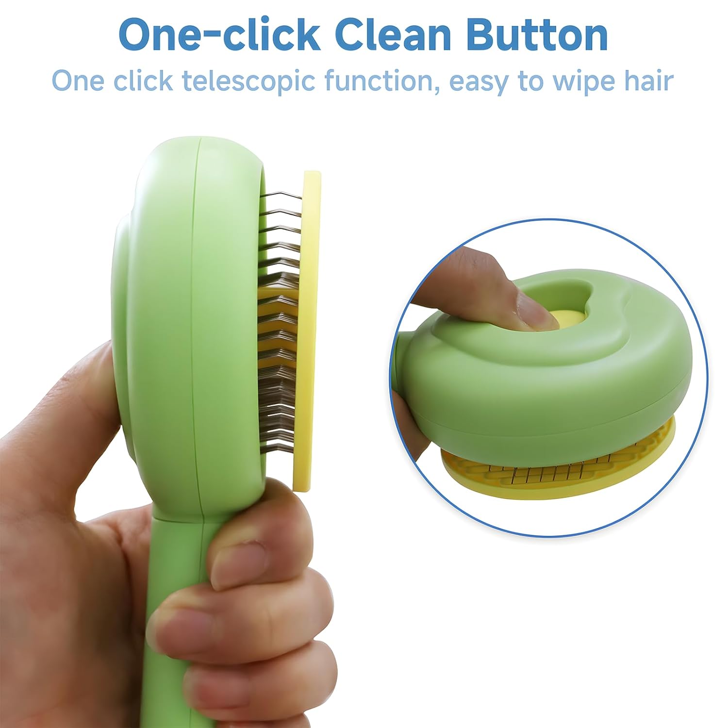 KFX-2400317 Pet Hair Removal Comb for Cats and Dogs with One-Click Release Feature