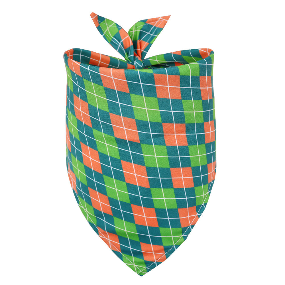 KFX-2400445 St. Patrick's Day Pet Scarf with Four-Leaf Clover Design - Small Size Pet Accessory