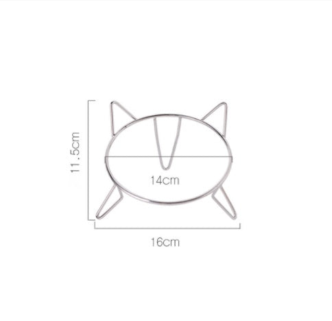 KFX-2403005 Compact Ceramic Anti-Tip Dog Bowl with Stainless Steel Base – 500ml Capacity, Multiple Patterns Available
