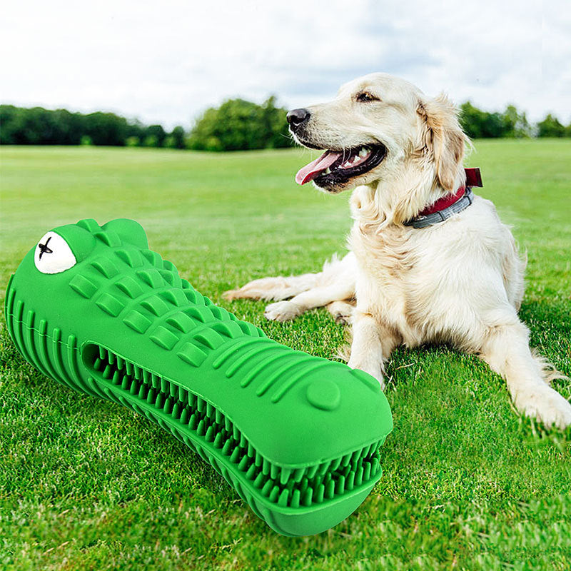 KFX-2403645 Durable Dog Toy for Teeth Cleaning and Play - Crocodile Molar Rod, Food Grade Rubber