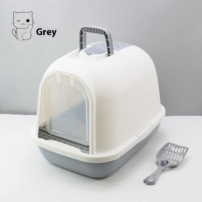 KFX-2404285 Enclosed Cat Litter Box with Drawer, Splash-proof & Deodorizing Design, Available in Multiple Colors