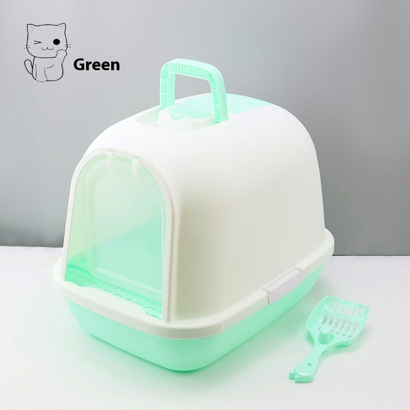 KFX-2404285 Enclosed Cat Litter Box with Drawer, Splash-proof & Deodorizing Design, Available in Multiple Colors