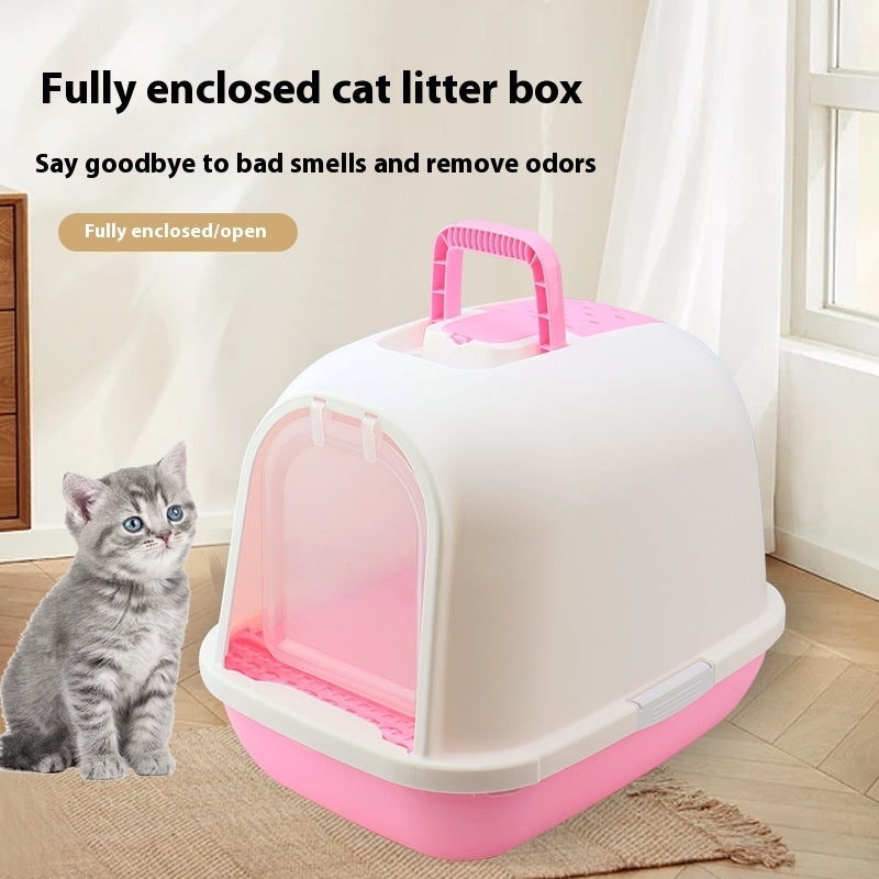 KFX-2404285 Enclosed Cat Litter Box with Drawer, Splash-proof & Deodorizing Design, Available in Multiple Colors