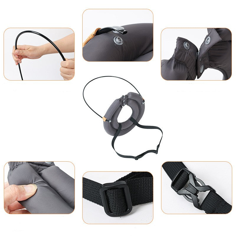 KFX-2404797 Gray Monochrome Anticollision Coil Ring Pet Collar for All Seasons