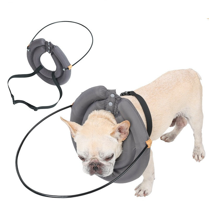 KFX-2404797 Gray Monochrome Anticollision Coil Ring Pet Collar for All Seasons