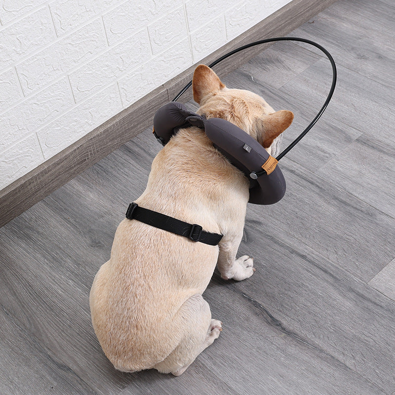 KFX-2404797 Gray Monochrome Anticollision Coil Ring Pet Collar for All Seasons
