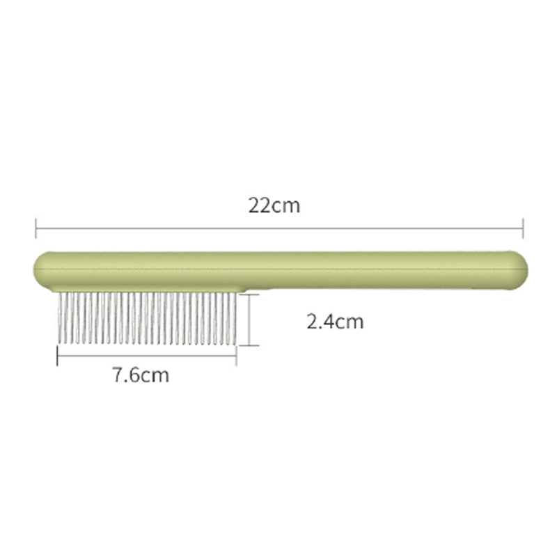 KFX-2406077 Stainless Steel Pet Comb with Rounded Teeth for Effective Hair Removal and Flea Treatment for Cats and Dogs