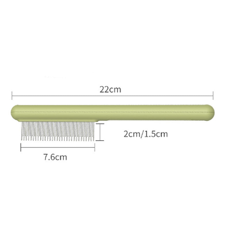 KFX-2406077 Stainless Steel Pet Comb with Rounded Teeth for Effective Hair Removal and Flea Treatment for Cats and Dogs