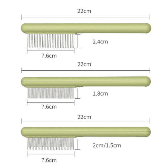 KFX-2406077 Stainless Steel Pet Comb with Rounded Teeth for Effective Hair Removal and Flea Treatment for Cats and Dogs
