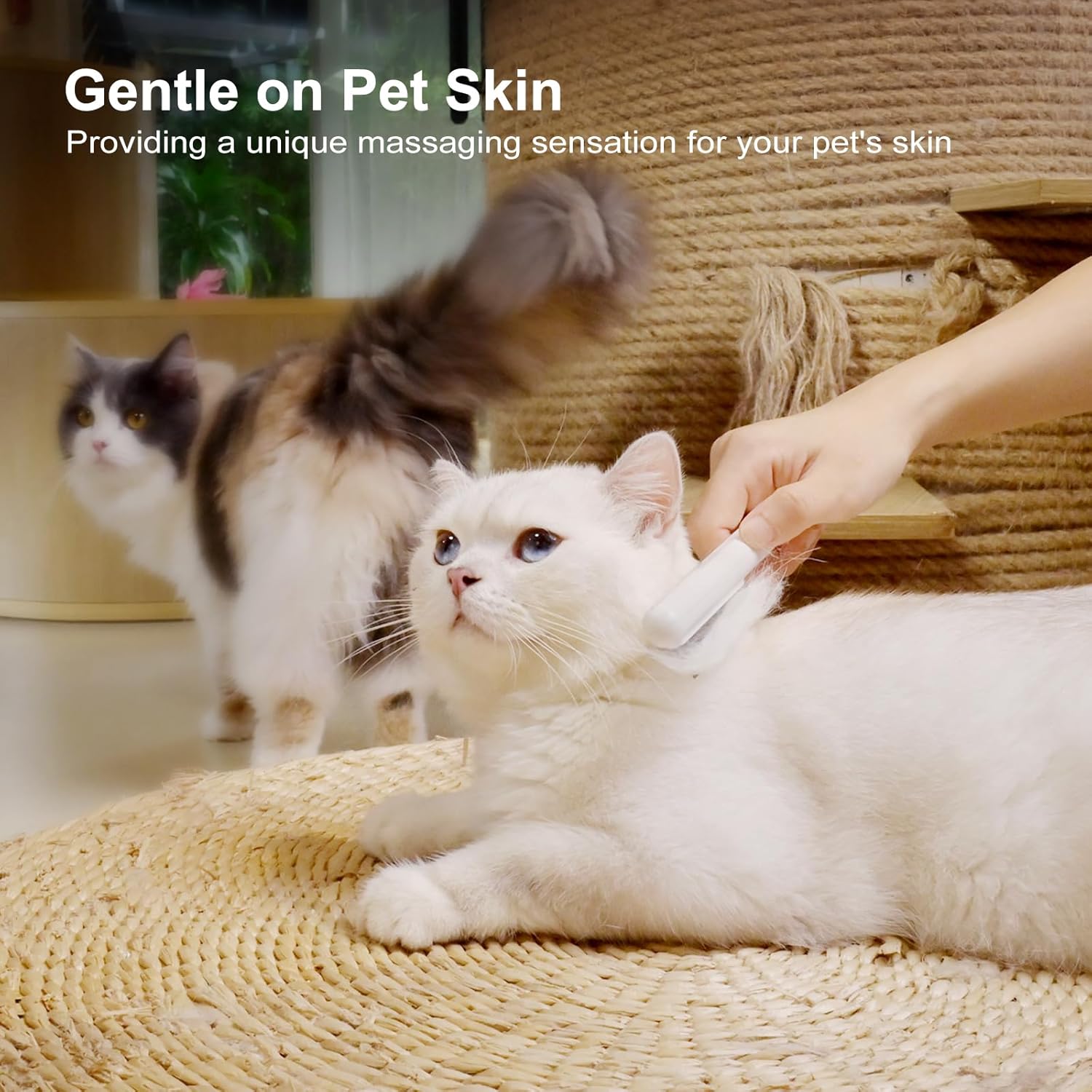 KFX-2406077 Stainless Steel Pet Comb with Rounded Teeth for Effective Hair Removal and Flea Treatment for Cats and Dogs