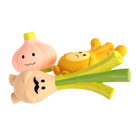 KFX-2409405 Latex Sounding Toy for Dogs - Choose from Mr. Green Onion, Yellow Ginger, or Powdered Garlic