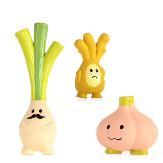 KFX-2409405 Latex Sounding Toy for Dogs - Choose from Mr. Green Onion, Yellow Ginger, or Powdered Garlic