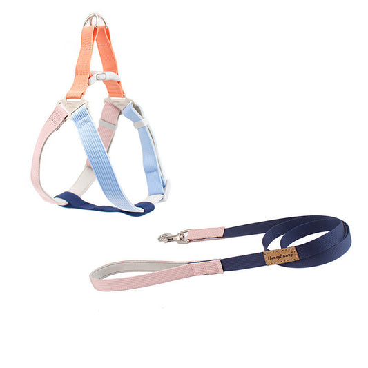 KFX-2410045 Colorful Outdoor Dog Leash with Chest Harness and Rope for Pets