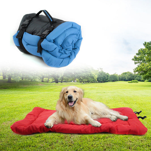 KFX-2410429 Waterproof Oxford Cloth Pet Kennel Mat in Blue, Red, and Grey - Durable Dog Bedding