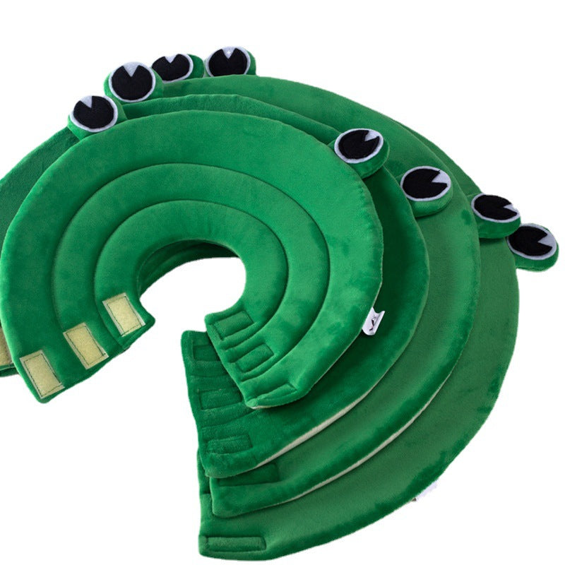 KFX-2410557 Cartoon Frog Recovery Collar for Dogs and Cats - Adjustable Cotton E-Collar