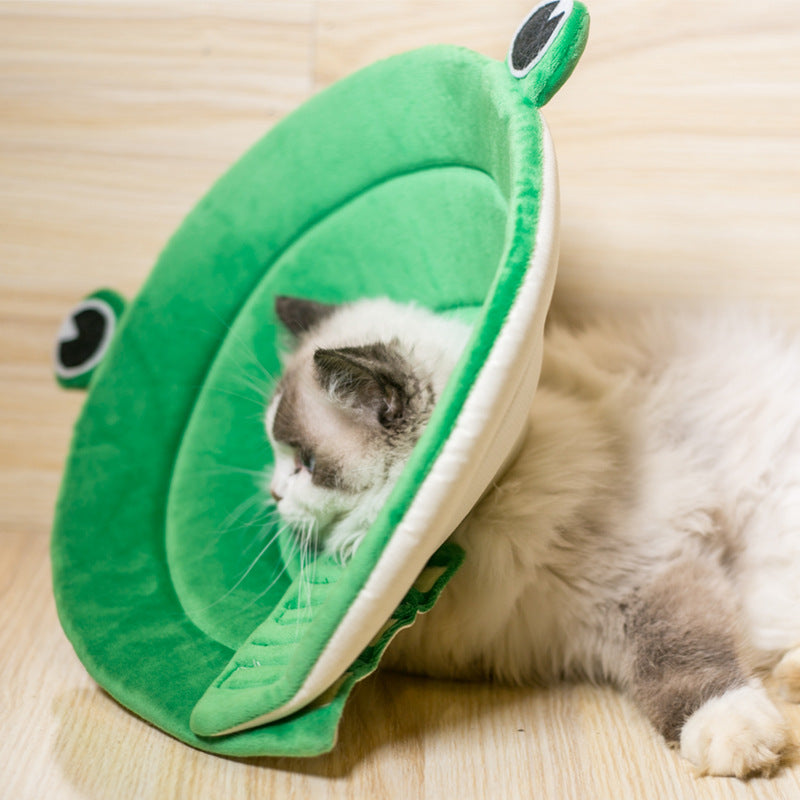 KFX-2410557 Cartoon Frog Recovery Collar for Dogs and Cats - Adjustable Cotton E-Collar