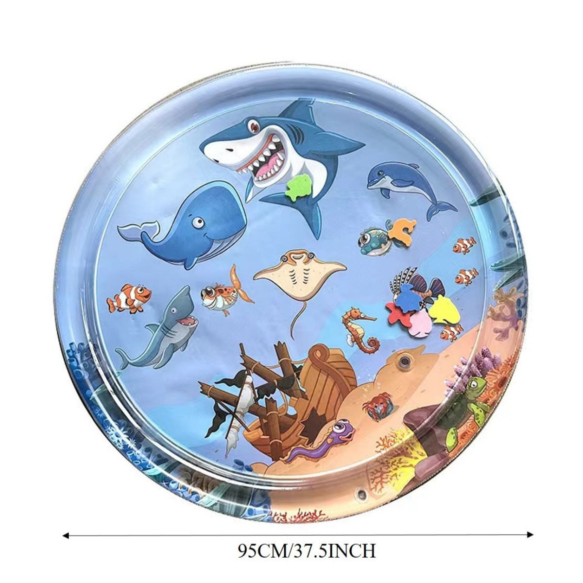 KFX-2411837 Water Sensory Play Mat for Cats and Dogs - Interactive Cooling Mat with Floating Toys for Indoor/Outdoor Play