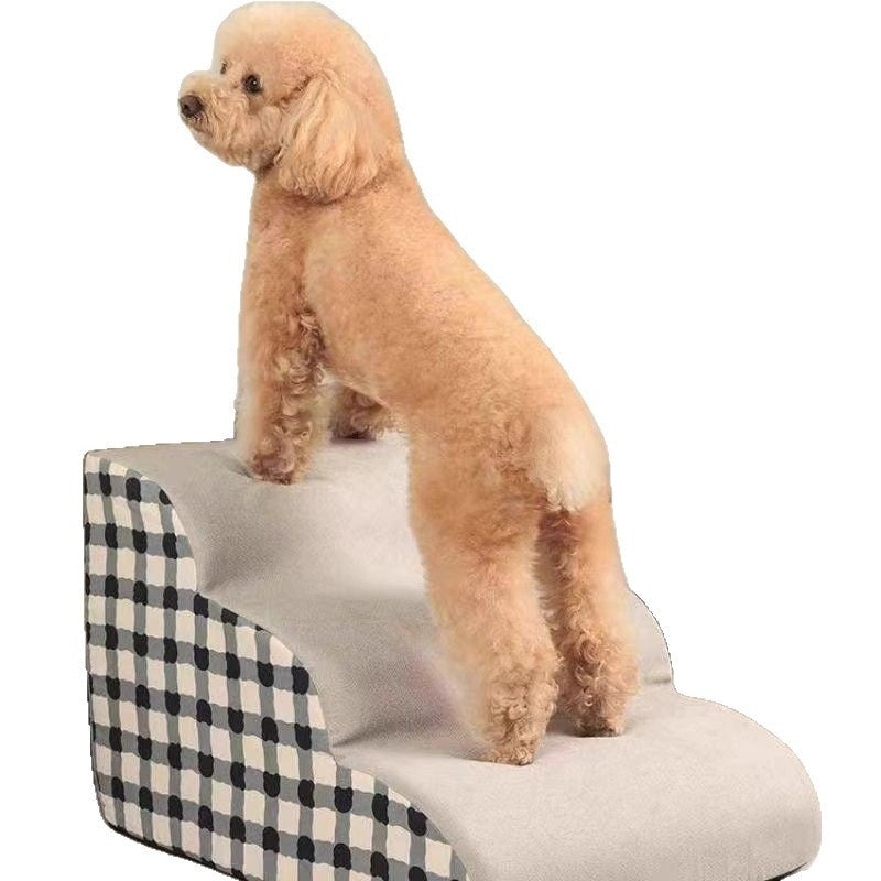KFX-2412733 Detachable Wooden Climbing Ladder for Dogs - Step Stairs for Beds and Sofas