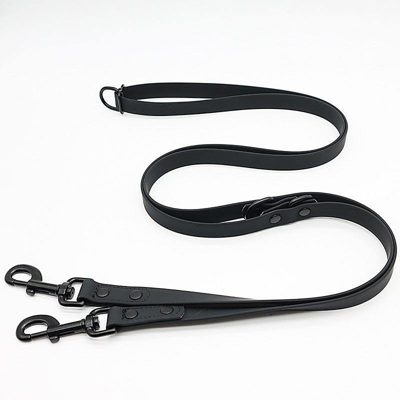 KFX-2414141 Multifunctional Double-Ended PVC Dog Traction Belt with Zinc Alloy Accessories - 2.1m, Various Colors