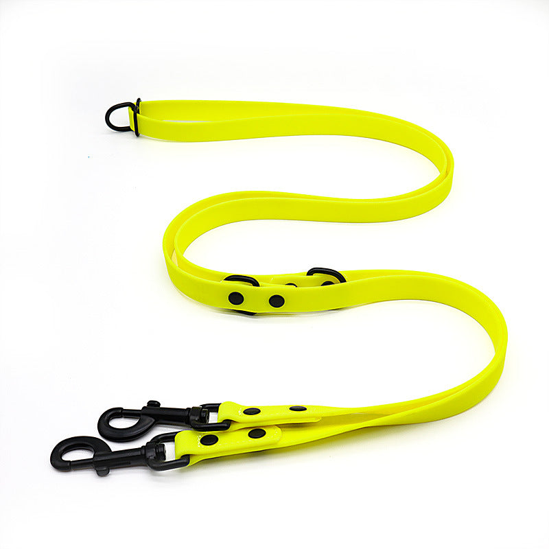 KFX-2414141 Multifunctional Double-Ended PVC Dog Traction Belt with Zinc Alloy Accessories - 2.1m, Various Colors